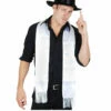 Gangster Scarf - White Fringe -Smiffys Shop Gangster Scarf