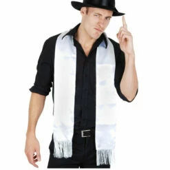 Gangster Scarf - White Fringe