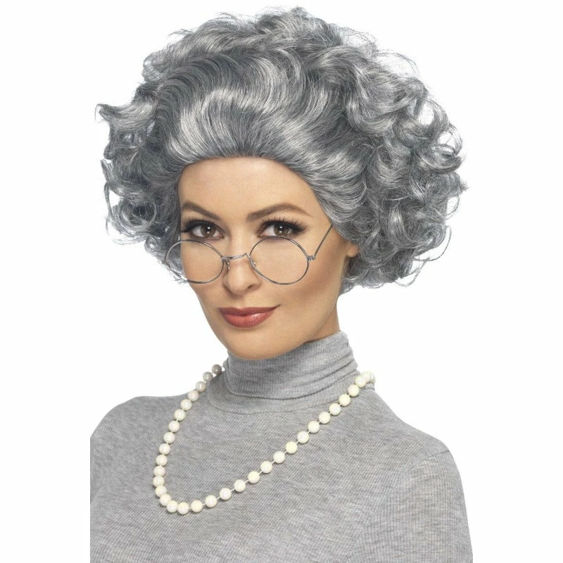 Smiffys Granny Kit Wig, Glasses & Necklace 3 Smiffys Granny Kit Wig, Glasses & Necklace