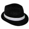 Pinstripe Black And White Gangster Hat 2 Pinstripe Black And White Gangster Hat -Smiffys Shop HTGA3211BK pinsripe black white fedora gangster cr