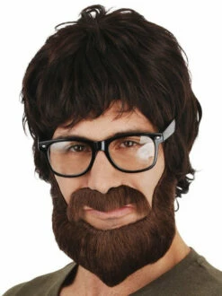 Hipster Beard And Mo - Brown