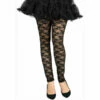 Black Footless 80s Lace Leggings -Smiffys Shop LE90554BK black footless 80s lace leggings