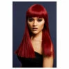 Smiffys Long Ruby Red Fever Wig - Alexia -Smiffys Shop Long Ruby Red Fever Wig Alexia cr