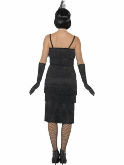Smiffys Long Black Flapper Dress -Smiffys Shop Long Black Fapper Costume Back