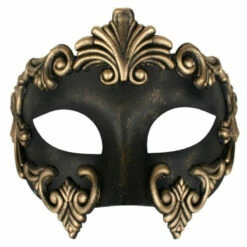 Lorenzo Mask - Copper, Silver, Gold & Black -Smiffys Shop Lorenzo Gold Mask