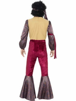 Smiffys 1970s Psychedelic Rocker Costume With Flares -Smiffys Shop Mens 1970s Psychedelic Rocker Fancy Dress Costume Back