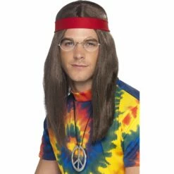 Smiffys 60's & 70's Hippy Man Kit With Wig, Glasses And Medallion