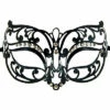 Metal Masquerade Mask - Black -Smiffys Shop Metal Mask Ladies cropped