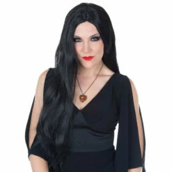 Morticia Long Black Wig