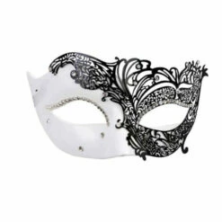 White/Black Filigree Eye Mask