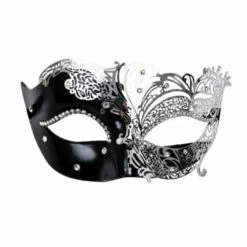 Black/Silver Filigree Eye Mask