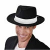 Black Gangster Hat With White Band -Smiffys Shop ND1197 black white band gangster hat cr