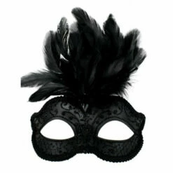 Daniella Feather Mask -Smiffys Shop ND4146 Daniella Black Feather Mask cr