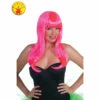Neon Pink Long Wig -Smiffys Shop Neon Pink Wig Adult cropped