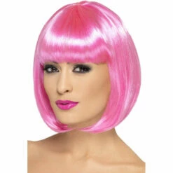 Smiffys Pink Short Bob Partyrama Wig