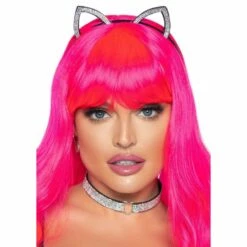 Rhinestone Cat Ear Headband & Choker - Leg Avenue