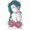 Tinsley FX Temp Tattoo - Rose Pin Up -Smiffys Shop Tinsley Transfers Rose Pink Up Biker Temp Tattoo cropped