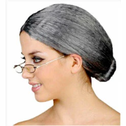 Old Lady Granny Wig W/Bun