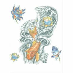 Extra Large Koi Tattoo - Tinsley FX Temporary Tattoo