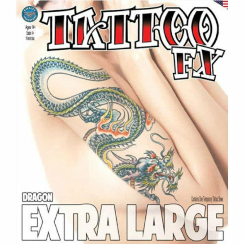 Extra Large Dragon Tattoo - Tinsley FX Temporary Tattoo 3 Extra Large Dragon Tattoo - Tinsley FX Temporary Tattoo