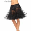 Mid-Length Black Petticoat - Leg Avenue -Smiffys Shop black mid length petticoat leg avenue fancy dress costumes brisbane cr