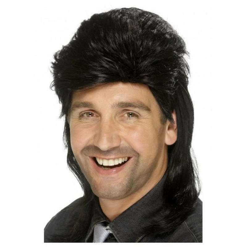 Smiffys Black Mullet Wig 3 Smiffys Black Mullet Wig