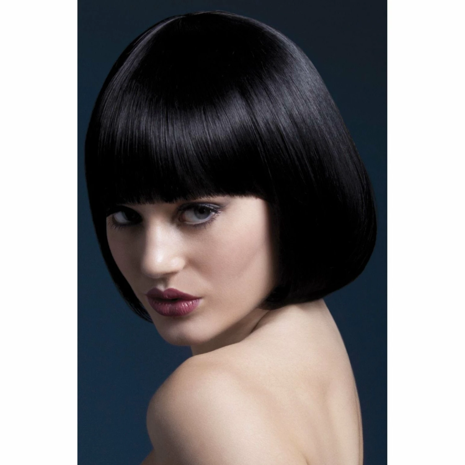 Smiffys Black Bob Fever Wig-Mia 3 Smiffys Black Bob Fever Wig-Mia