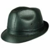 Black Leather Look Fedora-Adult -Smiffys Shop blackleatherlookfedoraadult.cr