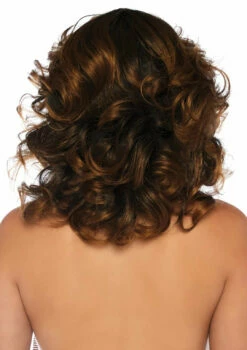 LEG AVENUE Farrah Brown Feathered Wig -Smiffys Shop farrahfeatheredwig