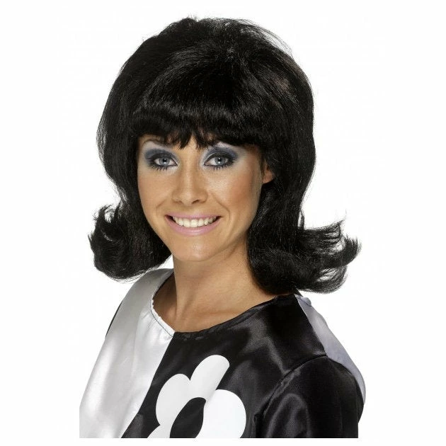 Smiffys Black 60s Flick Up Wig 3 Smiffys Black 60s Flick Up Wig