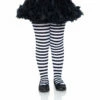 LEG AVENUE Girls Stripe Tights Black & White -Smiffys Shop girlsstripetightsblack white.cr