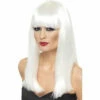 Smiffys White Long Straight Glamourama Wig