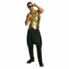 Rapper Gold Vest-Adult -Smiffys Shop gold rapper vest fancy dress brisbane cr