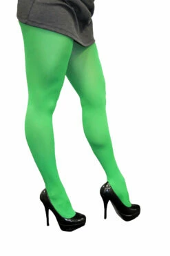 Opaque Pantyhose By Rebel Legs - White, Red Or Green -Smiffys Shop green full length opaque pantyhose costume shop brisbane