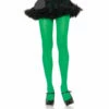 Kelly Green Nylon Lycra Tights Plus - Leg Avenue -Smiffys Shop green nylon plus tights pantyhose fancy dress costumes brisbane cr