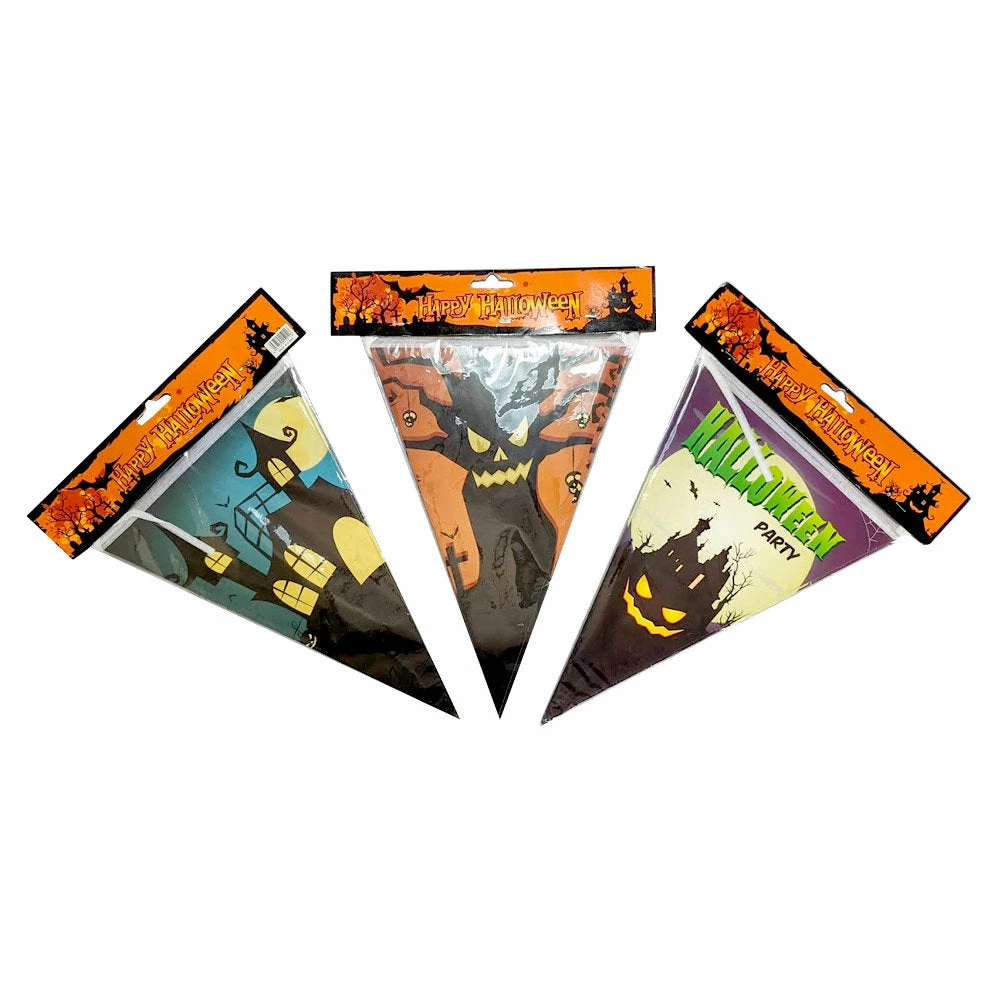 Halloween Banner Flag - Asst Designs 3 Halloween Banner Flag - Asst Designs