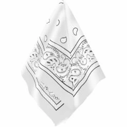 White Paisley Cowboy Bandana