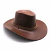Leather Look Cowboy Hat - Red Brown -Smiffys Shop leather look cowboy hat red brown cr