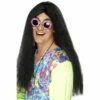 Smiffys Long Black Hippy Wig -Smiffys Shop long black hippy wig fancy dress brisbane cr