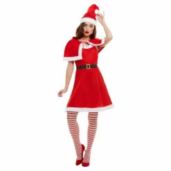 Smiffys Miss Santa Dress With Cape Costume