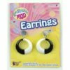 Mod Earrings In Black & White -Smiffys Shop mod 1960s earrings black and white costume shop brisbane cr