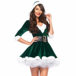 Mrs Claus Green Costume By Leg Avenue - Hire