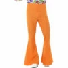 Smiffys Flared Trousers Orange - Mens -Smiffys Shop orange mens flares 1960s 1970s fancy dress costumes brisbane cr