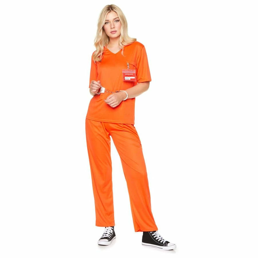 Orange Prisoner Ladies Costume 3 Orange Prisoner Ladies Costume