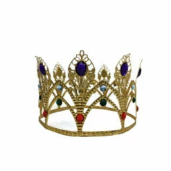 Ornate Gold Crown With Gems-Adult