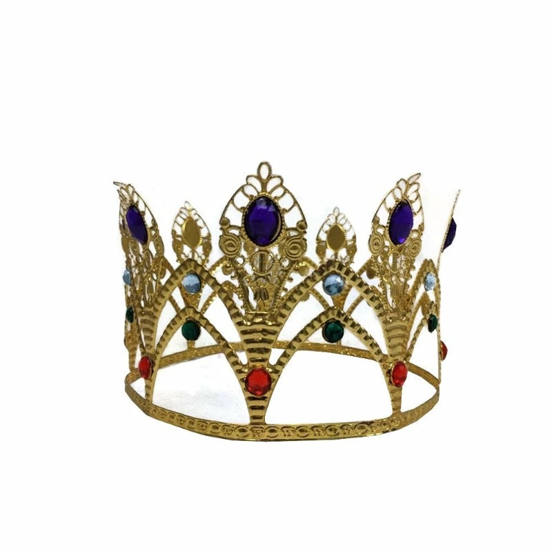 Ornate Gold Crown With Gems-Adult 3 Ornate Gold Crown With Gems-Adult