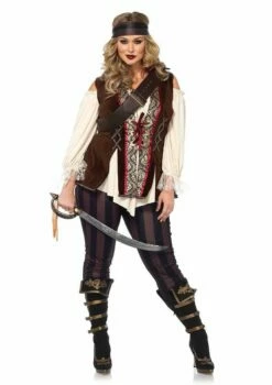 Pirate Captain Blackheart Ladies Plus Costume - Leg Avenue -Smiffys Shop piratecaptainblackheartladiespluscostumelegavenue.2