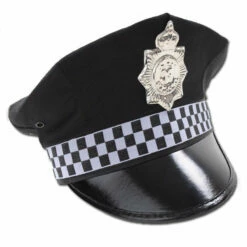 Police Hat UK Style With Check Band