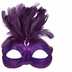 Daniella Feather Mask -Smiffys Shop purple daniella mask cr