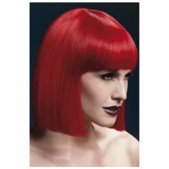 Smiffys Red Blunt Cut Bob Wig - Lola